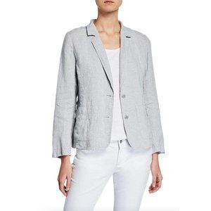 Eileen Fisher Women’s Jacket Organic Linen Sparkle Blazer Pearl Size 2X